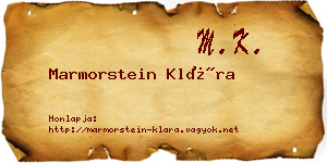 Marmorstein Klára névjegykártya